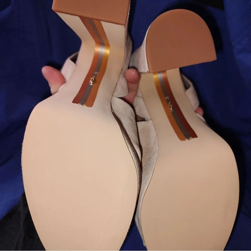 Sam Edelman Kristen Cappuccino Vegan Suede Nubuck Strappy Platform sandals 10